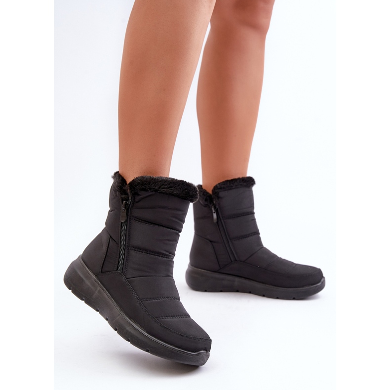 Botas de nieve con cremallera y piel Dritane de mujer negra negro 2