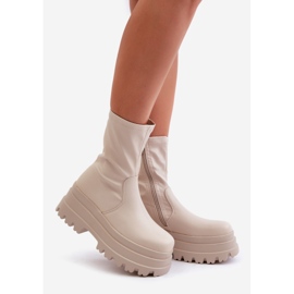 Botines Florinara beige claro con plataforma maciza 1 Botines Florinara beige claro con plataforma maciza 1