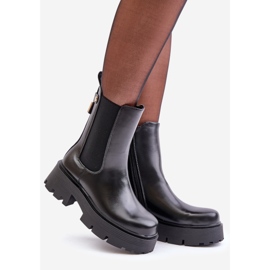Botas Chelsea con cremallera, Piel Ecológica Negro Ninnet 1