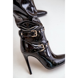 Botas Tacón Charol Con Hebillas Negro Emiraethe 2