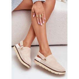 Pantuflas de Mujer con Plataforma, Forradas con Pelo, Piel de Oveja Beige de Sanilora 6
