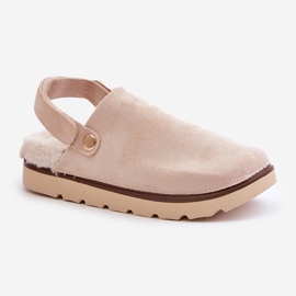 Pantuflas de Mujer con Plataforma, Forradas con Pelo, Piel de Oveja Beige de Sanilora 4
