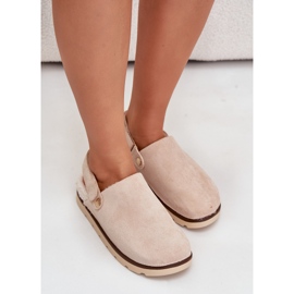 Pantuflas de Mujer con Plataforma, Forradas con Pelo, Piel de Oveja Beige de Sanilora 5