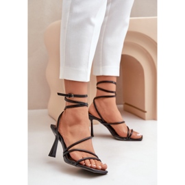 Elegantes Sandalias De Tacón Alto Con Correas Saredi Negro 2