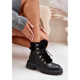 Botas de montaña aislantes con cremallera de piel ecológica, Black Willatta negro 5