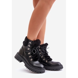 Botas de montaña aislantes con cremallera de piel ecológica, Black Willatta negro 1