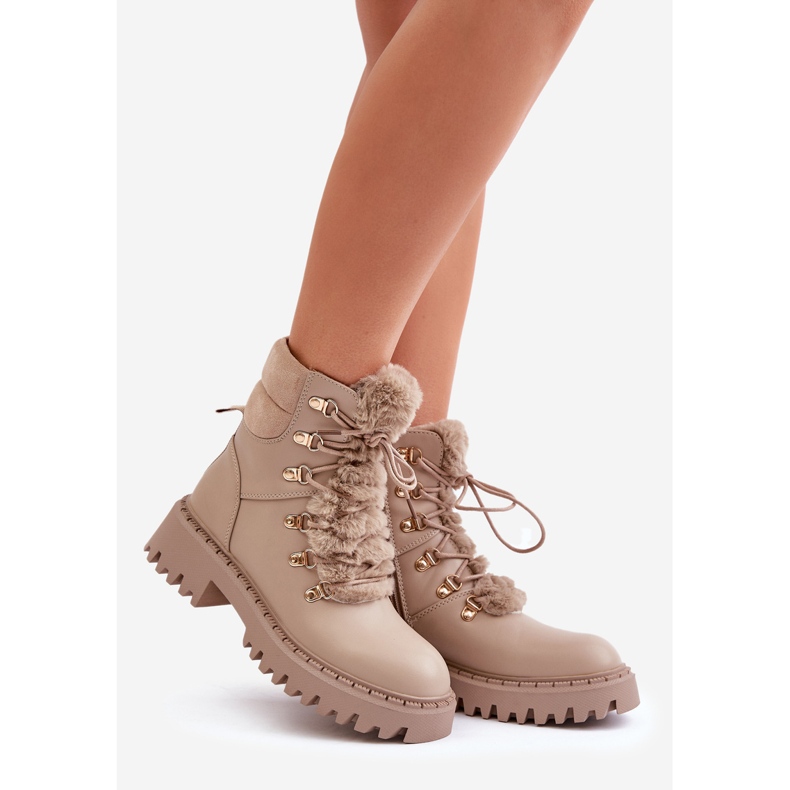 Botas aislantes con cremallera de ecopiel, Beige Willatta 1