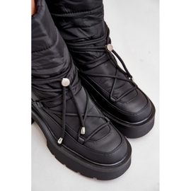 Botas de nieve de mujer Seandriel negras con plataforma y tacón plano negro 9