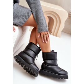 Botas De Nieve Plataforma Negra Piel Ecológica Con Cremallera Resisia negro 7