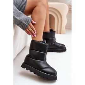 Botas De Nieve Plataforma Negra Piel Ecológica Con Cremallera Resisia negro 5