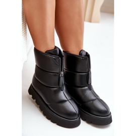 Botas De Nieve Plataforma Negra Piel Ecológica Con Cremallera Resisia negro 6