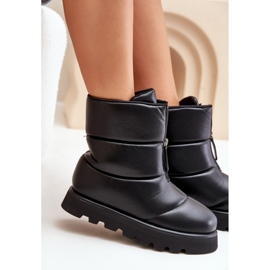 Botas De Nieve Plataforma Negra Piel Ecológica Con Cremallera Resisia negro 8