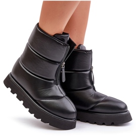Botas De Nieve Plataforma Negra Piel Ecológica Con Cremallera Resisia negro 9