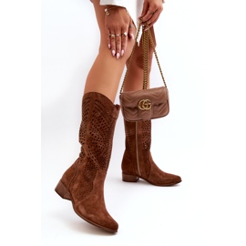 Zazoo 3305/P Botas Media Pierna De Ante Calado Marrón 1