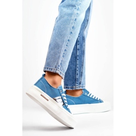 Deportivas denim azules con suela gruesa LY100BL 2