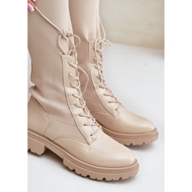 Botas sin cordones Iranel beige con parte superior tipo calcetín 2