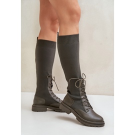 Botas sin cordones con parte superior tipo calcetín, verde oscuro Iranel 4