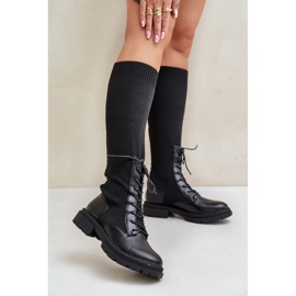 Botas sin cordones Iranel negras con parte superior tipo calcetín negro 2