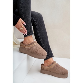 Botas de nieve con plataforma y pelo, tipo borreguito, beige oscuro Mesirra 5