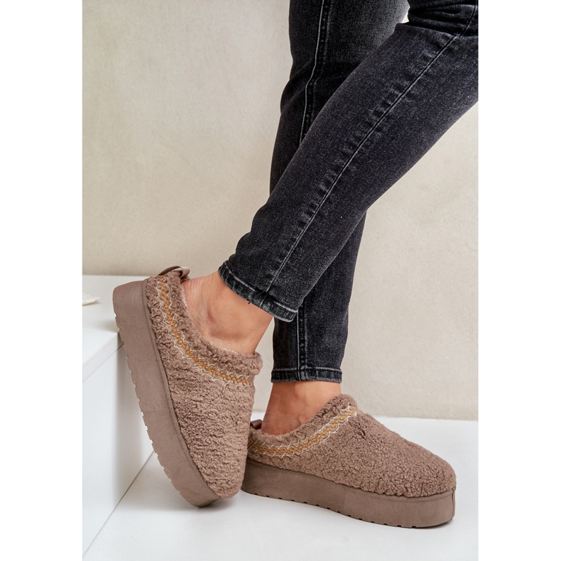 Botas de nieve con plataforma y pelo, tipo borreguito, beige oscuro Mesirra 2