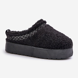 Botas de nieve con plataforma de piel de oveja Mesirra negras con piel negro 4