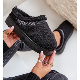 Botas de nieve con plataforma de piel de oveja Mesirra negras con piel negro 8
