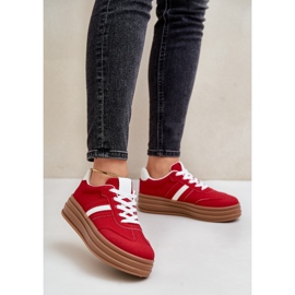 Zapatillas Dravinnia Mujer Plataforma Rojo 2