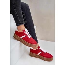 Zapatillas Dravinnia Mujer Plataforma Rojo 7