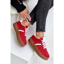 Zapatillas Dravinnia Mujer Plataforma Rojo 8
