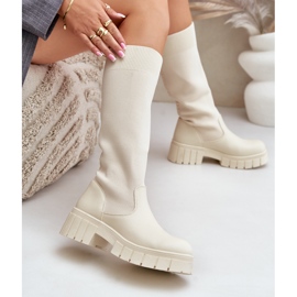 Mesidra beige claro Botas Mesidra con parte superior flexible y tacón plano 7