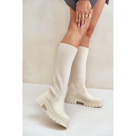 Mesidra beige claro Botas Mesidra con parte superior flexible y tacón plano 2