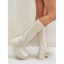 Mesidra beige claro Botas Mesidra con parte superior flexible y tacón plano 5