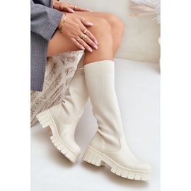 Mesidra beige claro Botas Mesidra con parte superior flexible y tacón plano 8