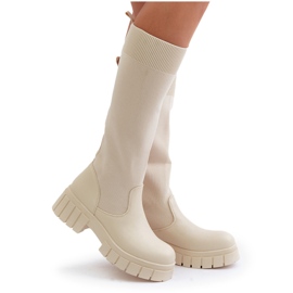 Mesidra beige claro Botas Mesidra con parte superior flexible y tacón plano 9