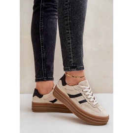 Zazoo N1176 Zapatillas de Ante con Plataforma, Beige 4