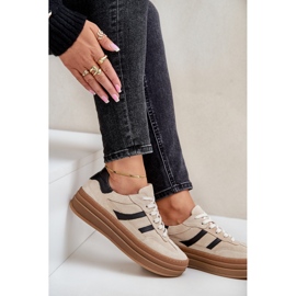 Zazoo N1176 Zapatillas de Ante con Plataforma, Beige 10