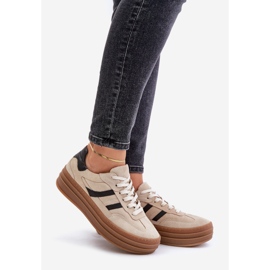 Zazoo N1176 Zapatillas de Ante con Plataforma, Beige 1