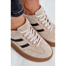 Zazoo N1176 Zapatillas de Ante con Plataforma, Beige 2