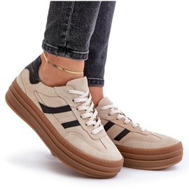 Zazoo N1176 Zapatillas de Ante con Plataforma, Beige 11