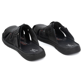 Pantuflas de piel para hombre KAMPOL Polskie stogie 221KAM negro 3 Pantuflas de piel para hombre KAMPOL Polskie stogie 221KAM negro 3
