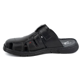 Pantuflas de piel para hombre KAMPOL Polskie stogie 221KAM negro 1