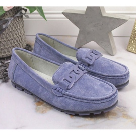 Mocasines mujer piel azul Filippo 2