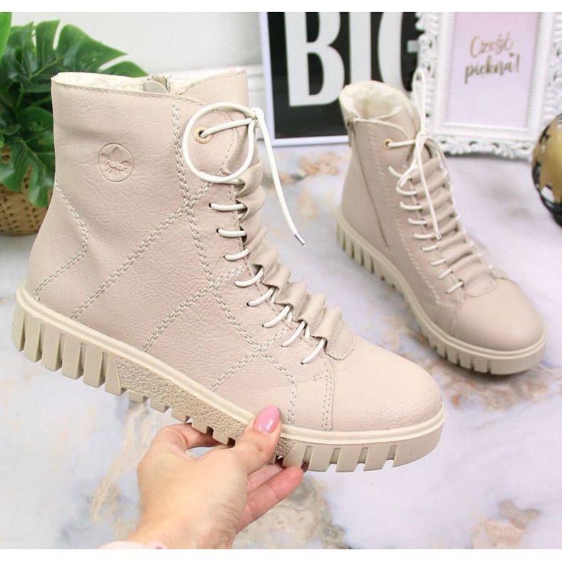 Botas con plataforma aislante Rieker W RKR279C, beige 2