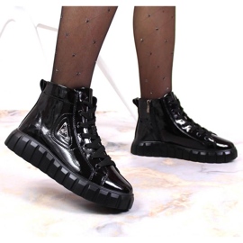 Botines de charol sobre plataforma Filippo W PAW382 negro 7