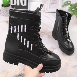 Botas de nieve con cordones en la plataforma Vinceza W JAN167 negro 1