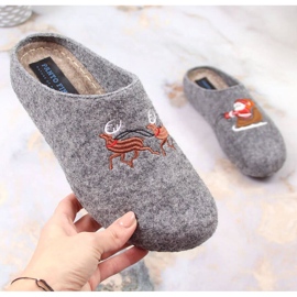 Zapatillas navideñas fieltro Panto Fino WKK267022 INT1797A gris 2
