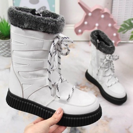 Botas de piel Potocki Jr. WOL123B blanco 2