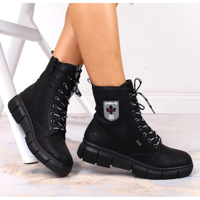 Botas cómodas impermeables Rieker W RKR557 negro 1