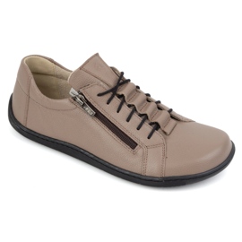 Olivier Zapatos mujer minimalistas descalzos piel 1242 beige oscuro 2
