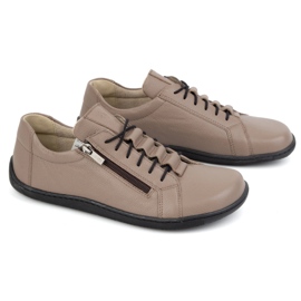 Olivier Zapatos mujer minimalistas descalzos piel 1242 beige oscuro 3